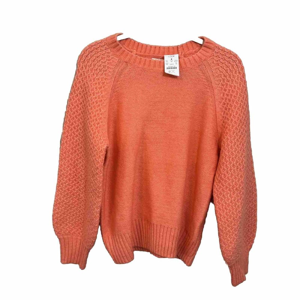 NWT J Crew Factory Salmon Orange Alpaca Wool Blend Sweater Women’s Size Medium